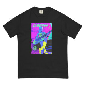 (UNISEX) Cyberpink® x GlobalComix: First-Drop Edition Unisex garment-dyed heavyweight t-shirt - Image 3